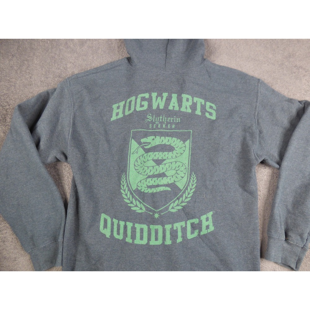 Harry Potter Slytherin‎ Quidditch Zip Up Hoodie Mens Medium Gray Seeker Hogwarts